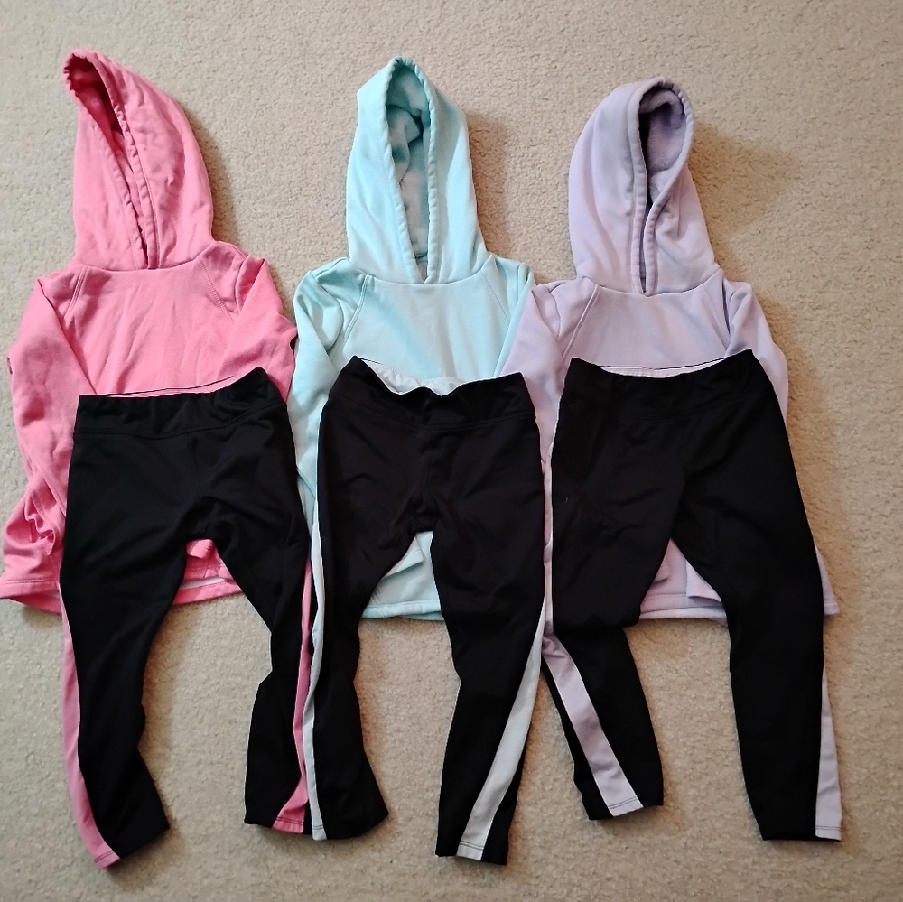 VGUC Athletic Works Cozy Fleece Hoodies and Matching Leggings - Sz 6-6x